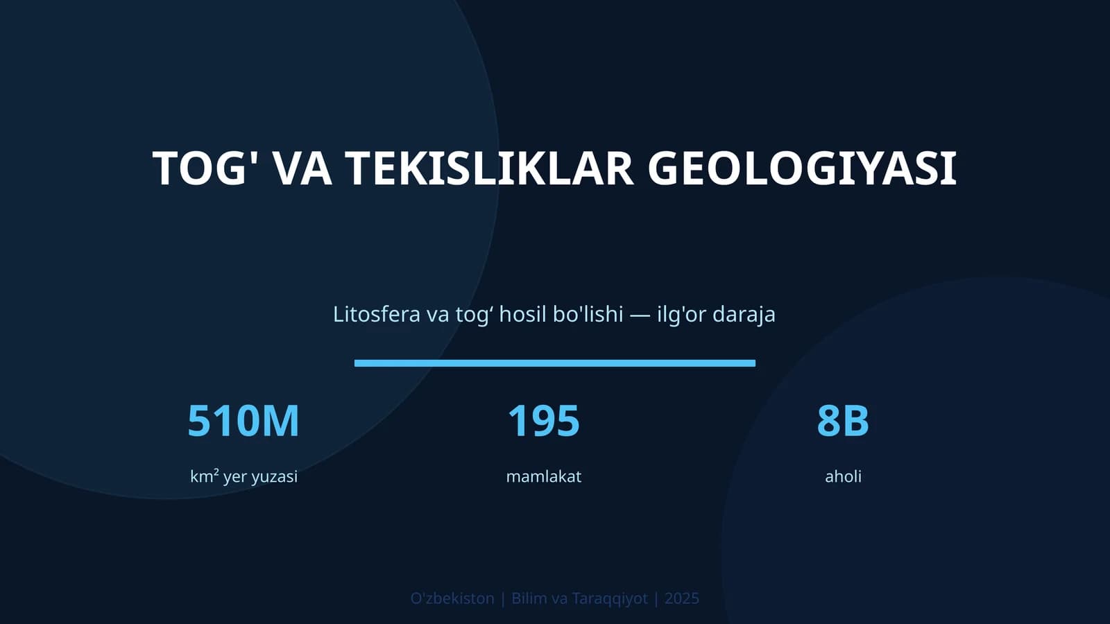 TOG' VA TEKISLIKLAR GEOLOGIYASI