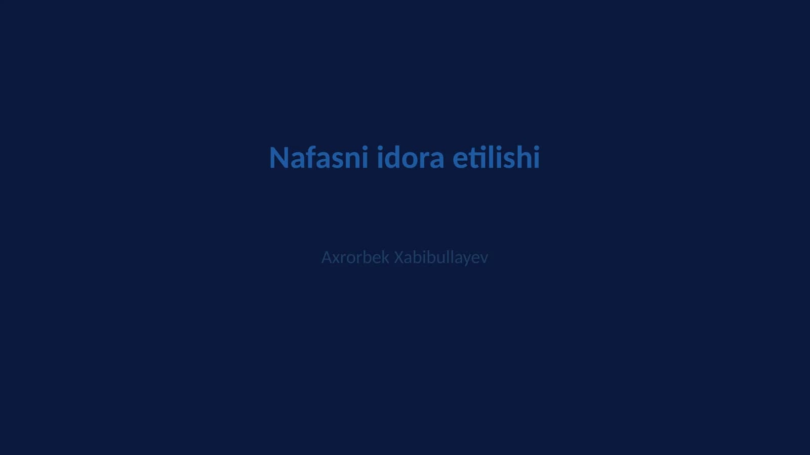 Nafasni idora etilishi