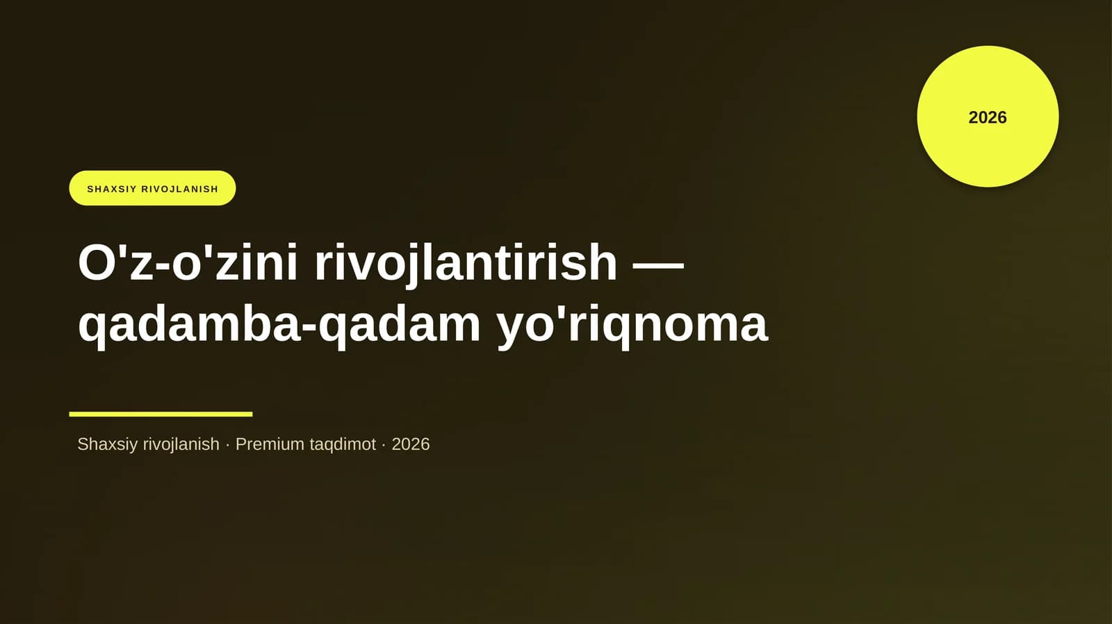 O'z-O'zini Rivojlantirish - Qadamba-qadam Yo'riqnoma