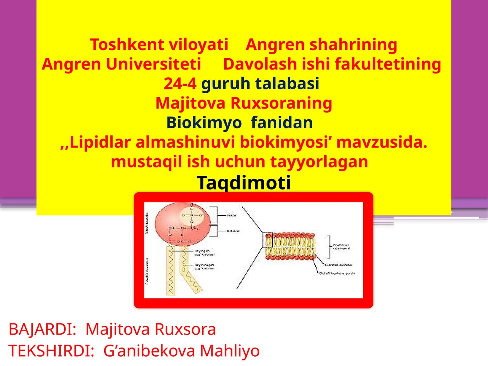 Lipidlar almashinuvi biokimyosi