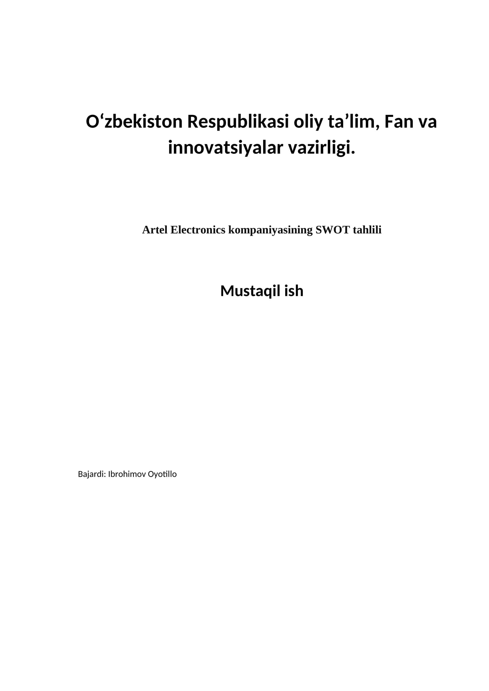 SWOT tahlili
