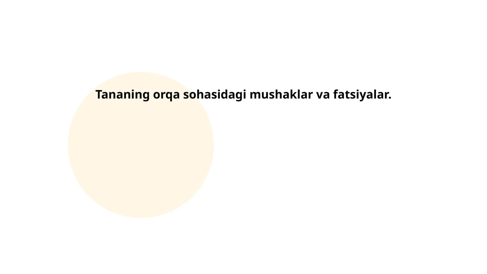 Tananing orqa sohasidagi mushaklar va fatsiyalar