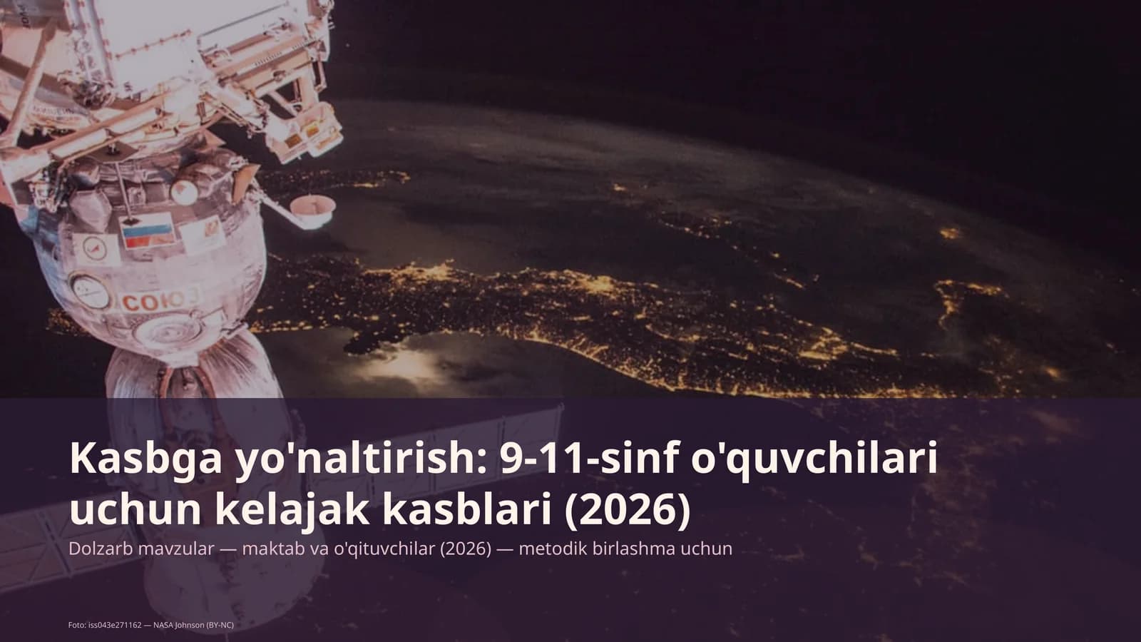 Kasbga yo'naltirish: 9-11-sinf o'quvchilari uchun kelajak kasblari (2026)