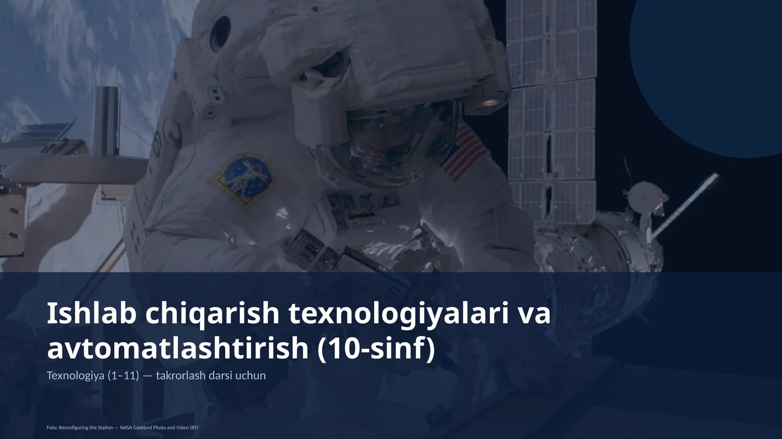 Ishlab chiqarish texnologiyalari va avtomatlashtirish (10-sinf)