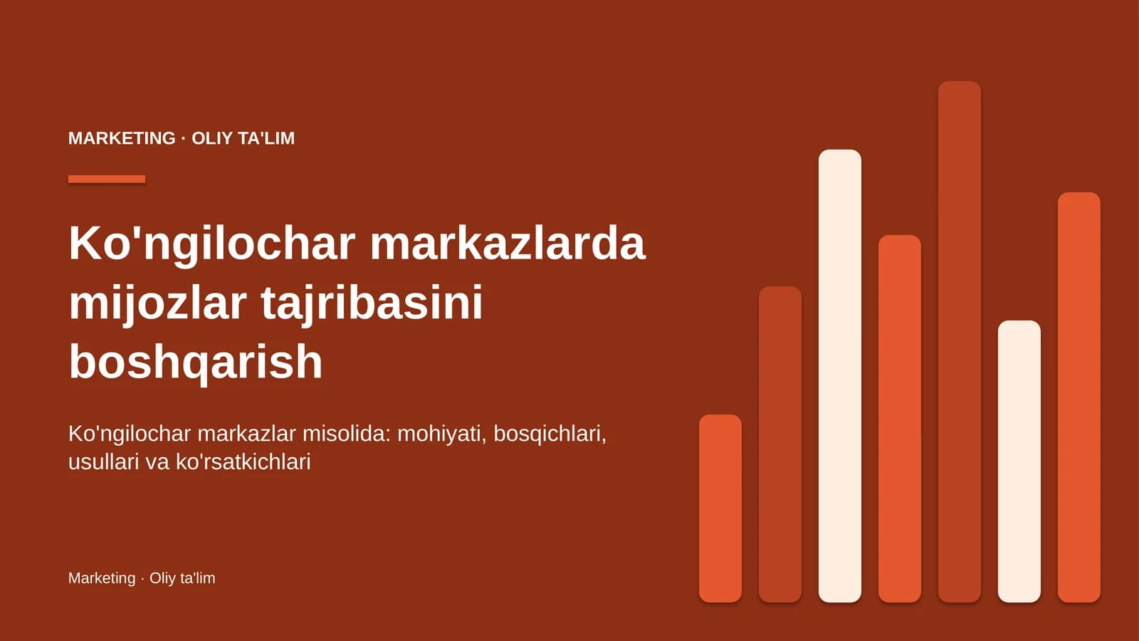Ko'ngilochar markazlarda mijozlar tajribasini boshqarish