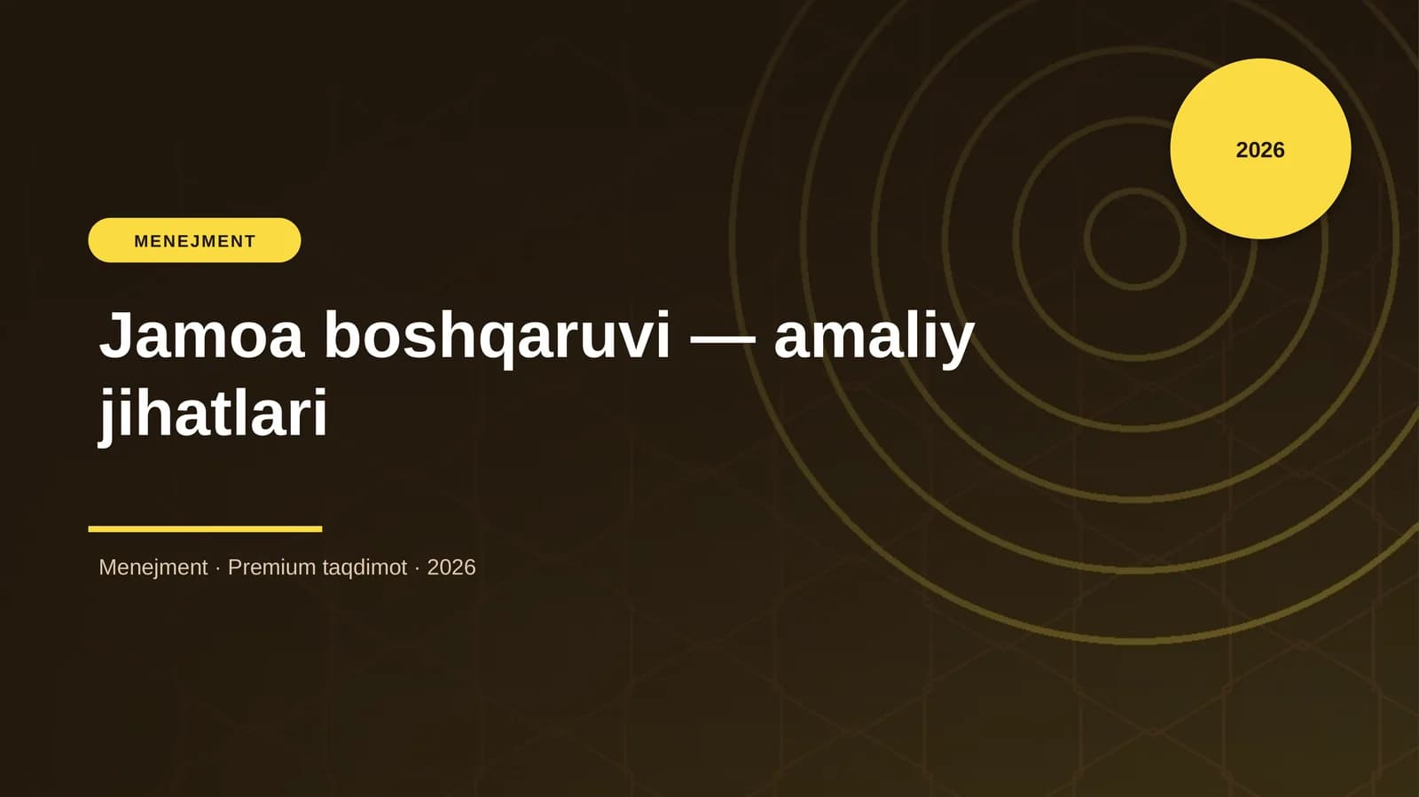 Jamoa boshqaruvi — amaliy jihatlari