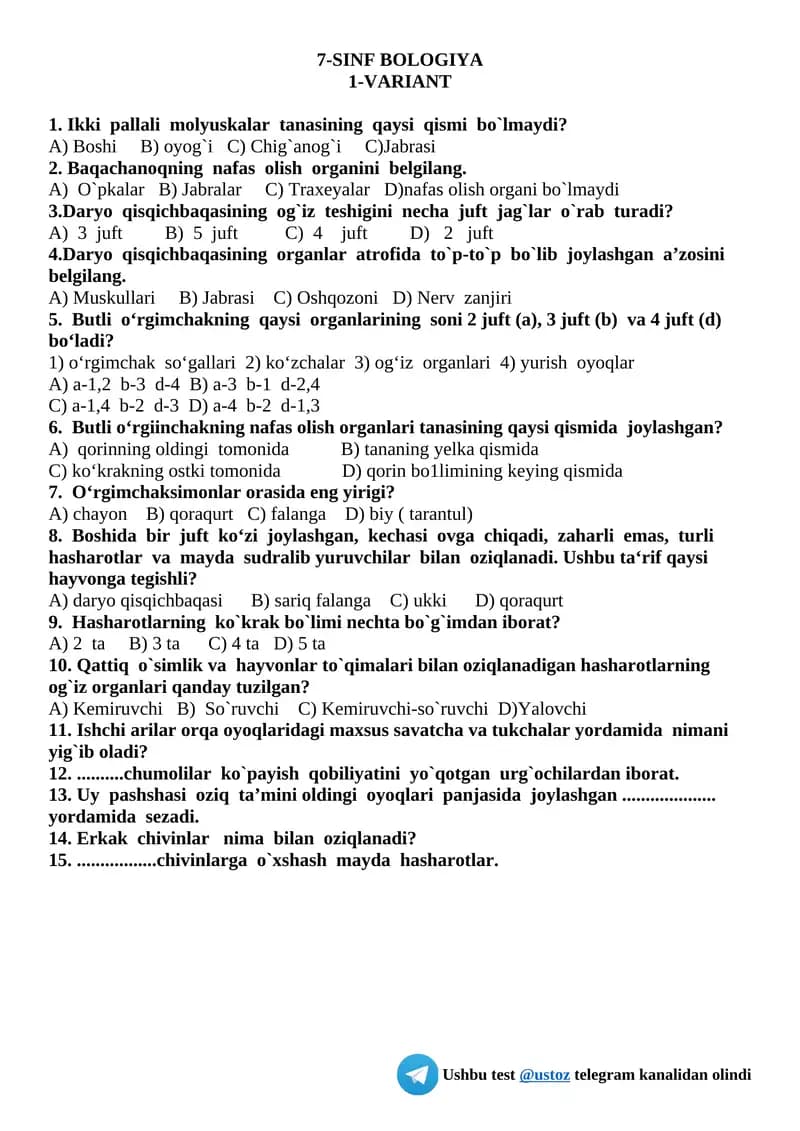 7-sinf BOLOGIYA