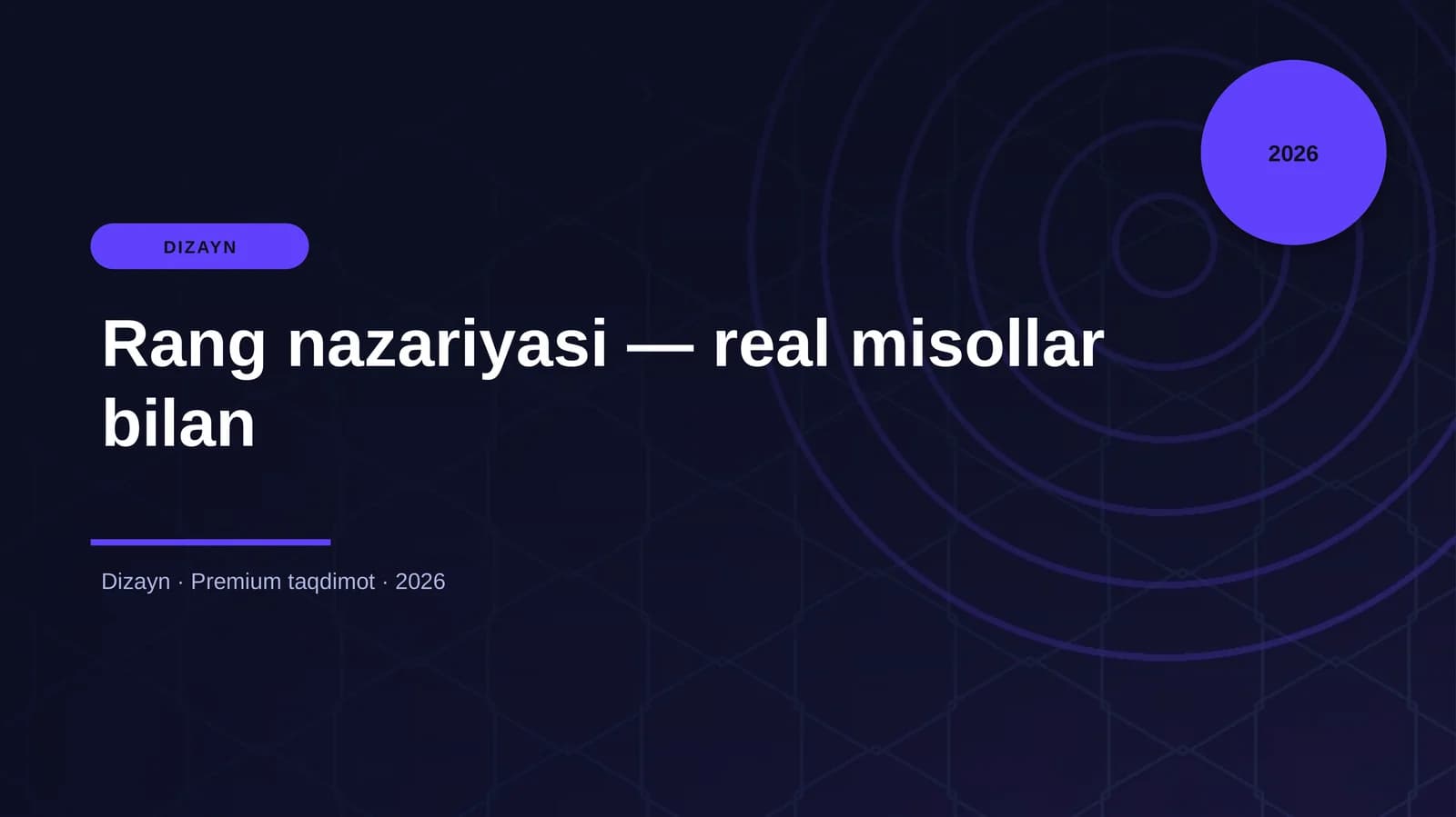 Rang nazariyasi — real misollar bilan