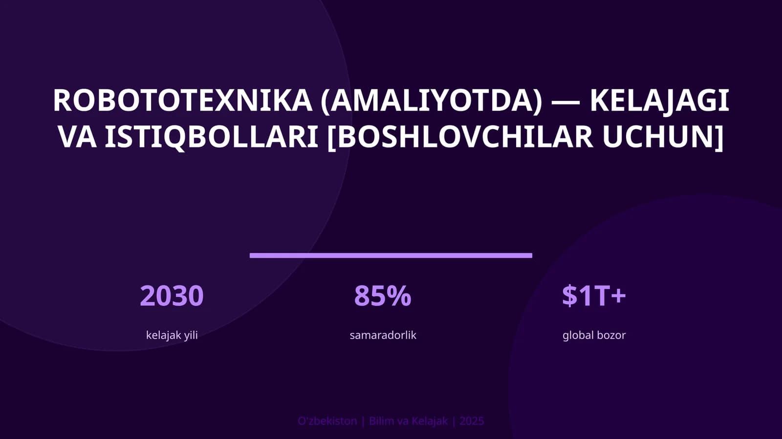 Robototexnika (amaliyotda) — kelajagi va istiqbollari [boshlovchilar uchun]