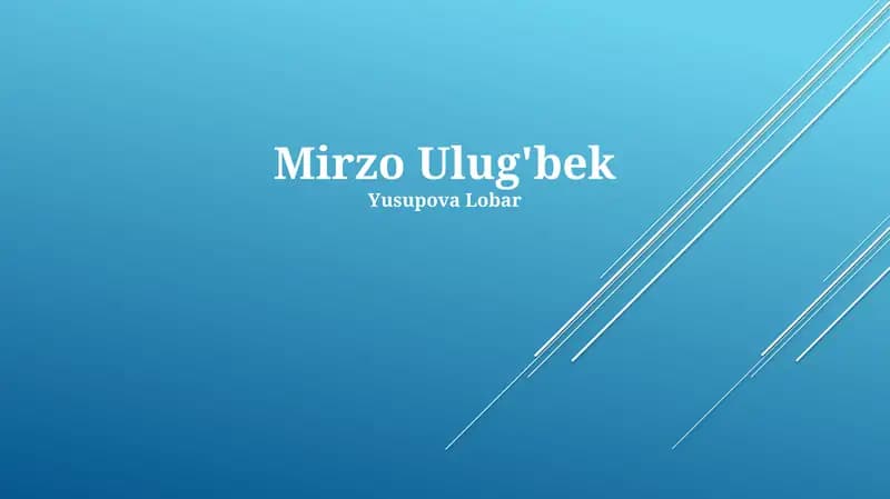Mirzo Ulug'bek