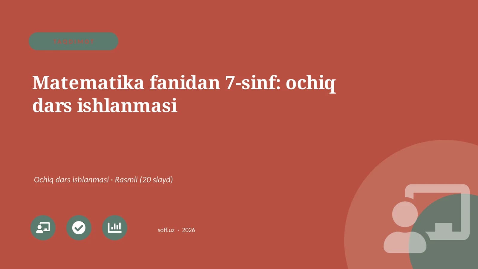 Matematika fanidan 7-sinf: ochiq dars ishlanmasi