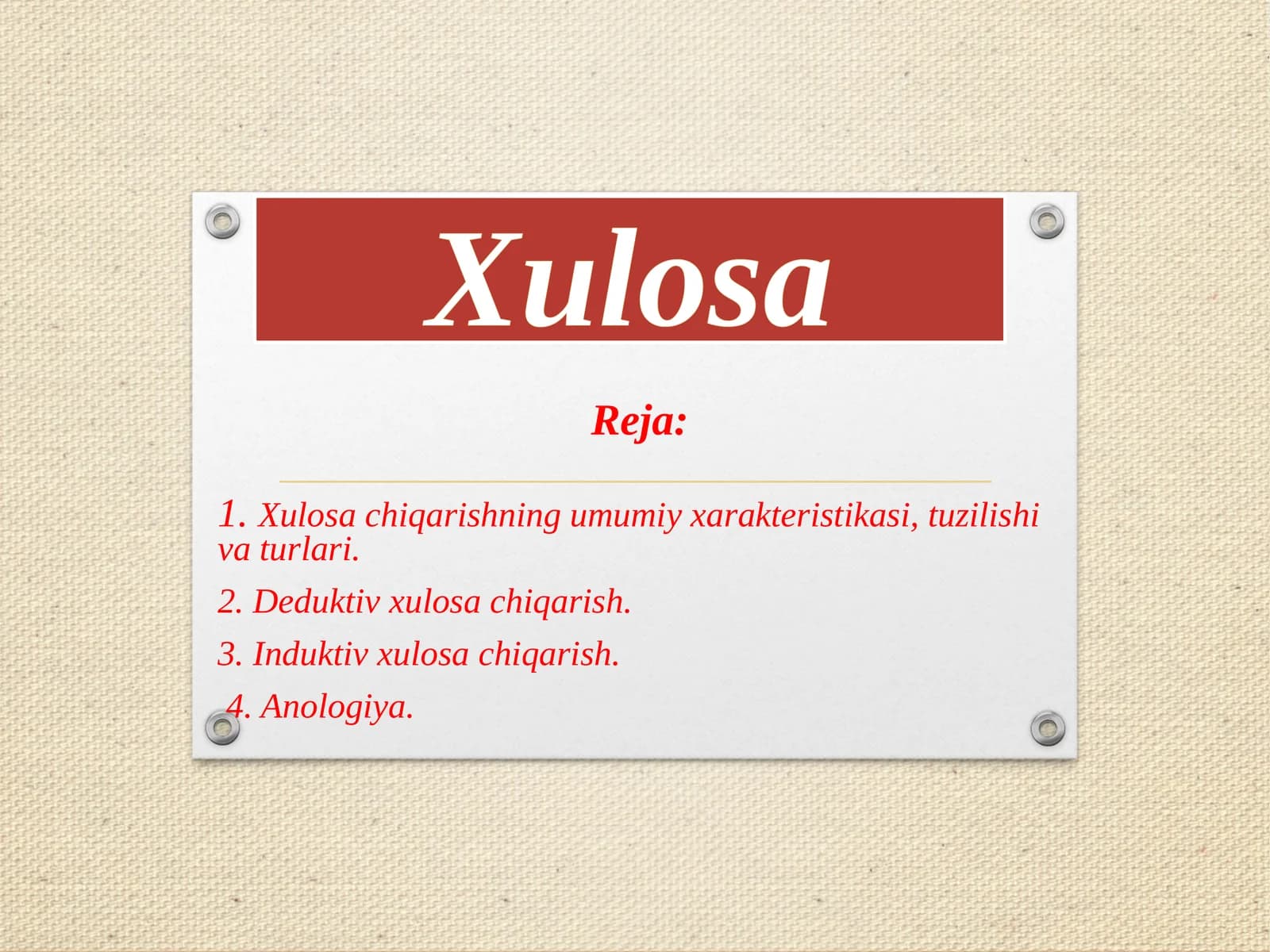 Xulosa