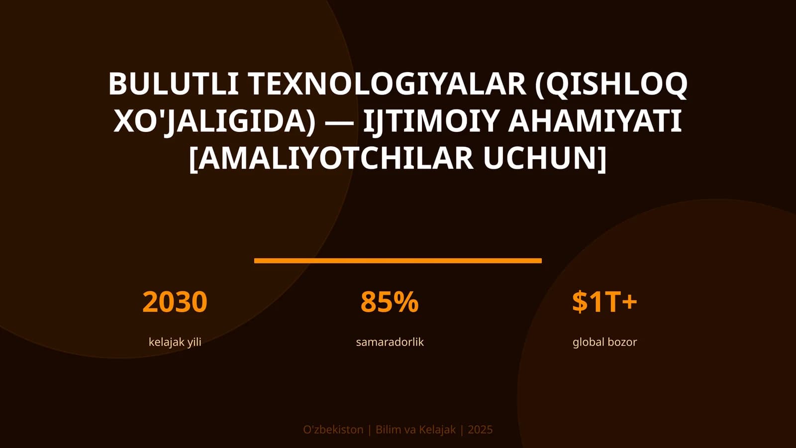 Bulutli texnologiyalar (qishloq xo'jaligida) — ijtimoiy ahamiyati [amaliyotchilar uchun]
