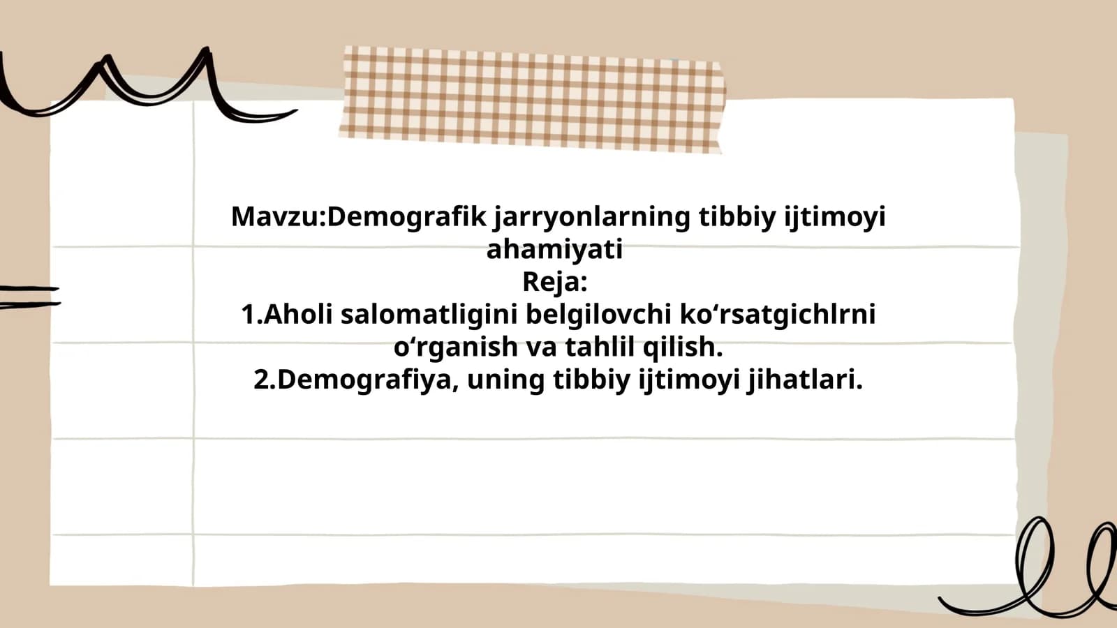 Demografik jarryonlarning tibbiy ijtimoyi ahamiyati