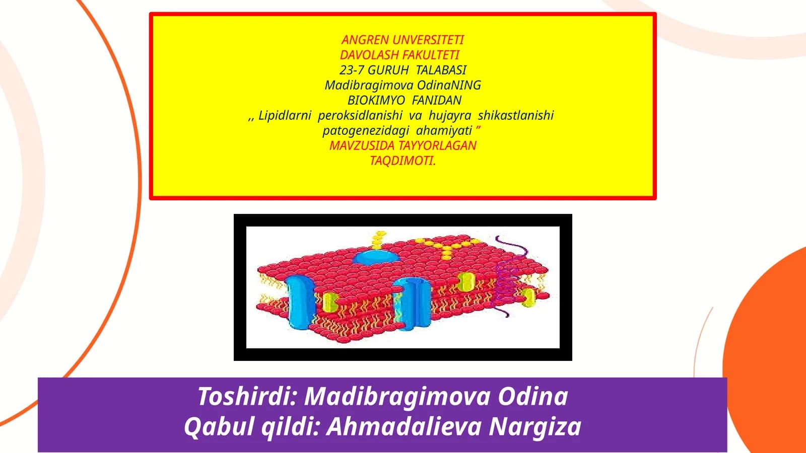 Lipidlarni peroksidlanishi va hujayra shikastlanishi patogenezidagi ahamiyati
