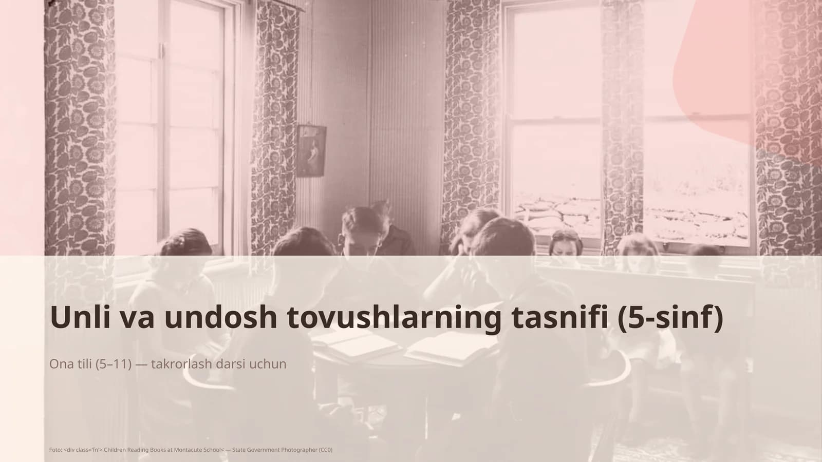 Unli va undosh tovushlarning tasnifi (5-sinf)