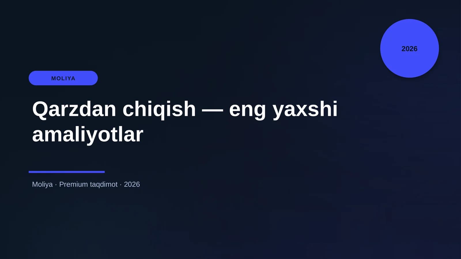 Qarzdan chiqish — eng yaxshi amaliyotlar
