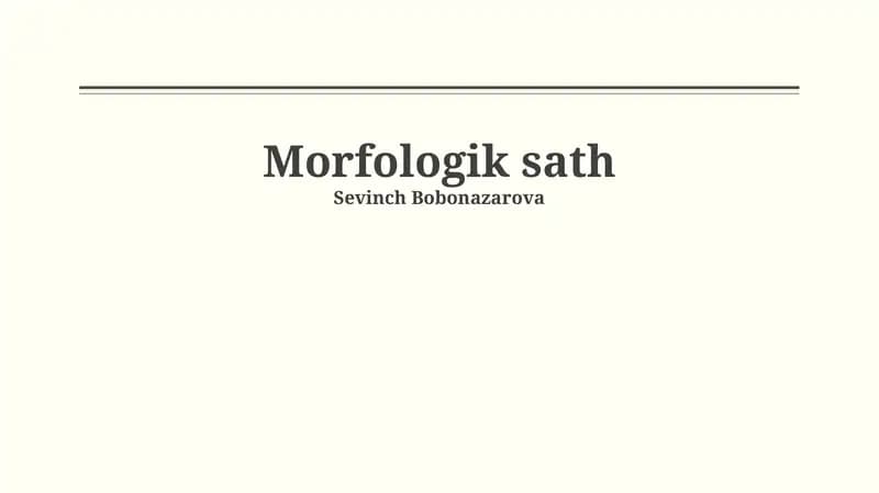 Morfologik sath