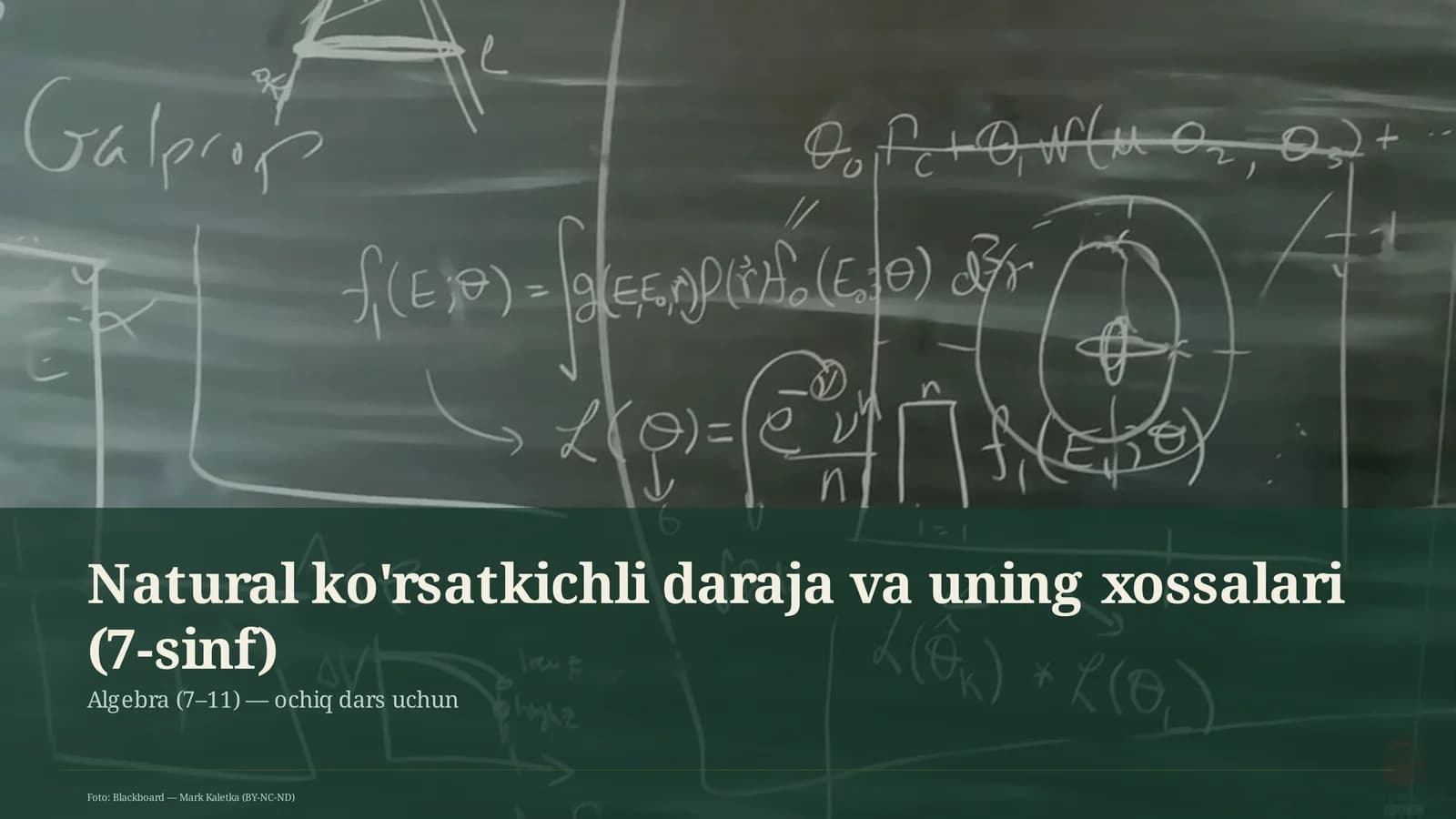 Algebra (7–11) — ochiq dars uchun