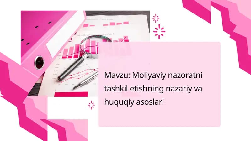 Moliyaviy nazoratni tashkil etishning nazariy va huquqiy asoslari