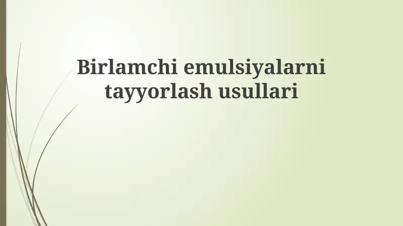 Birlamchi emulsiya