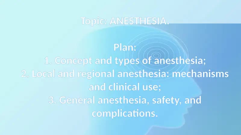 ANESTHESIA.