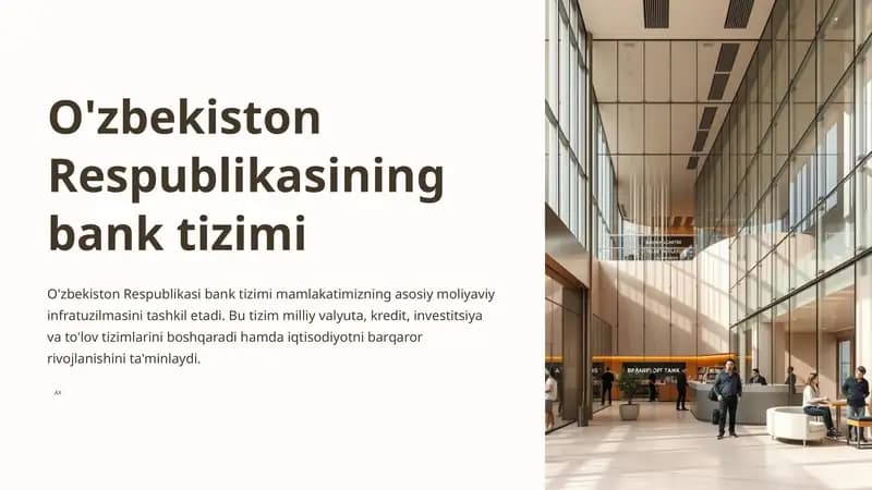 O'zbekiston Respublikasining bank tizimi
