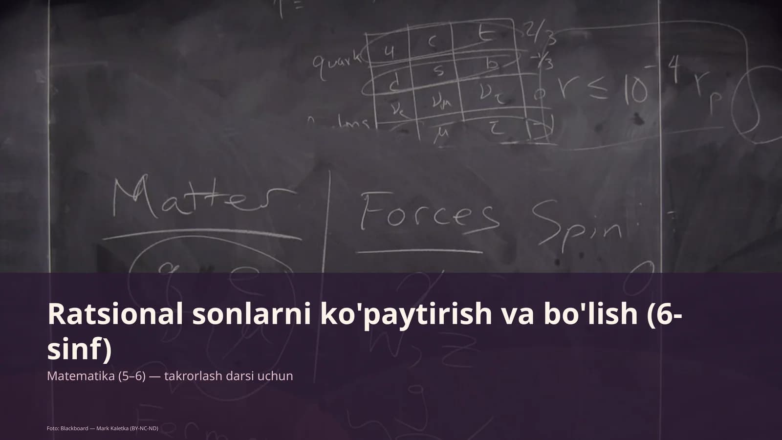 Ratsional sonlarni ko'paytirish va bo'lish (6-sinf)