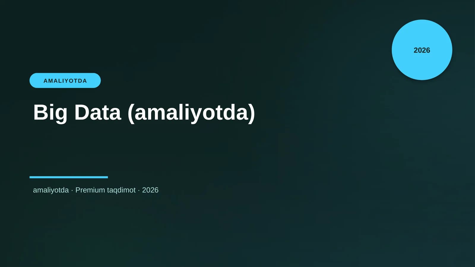Big Data (amaliyotda)