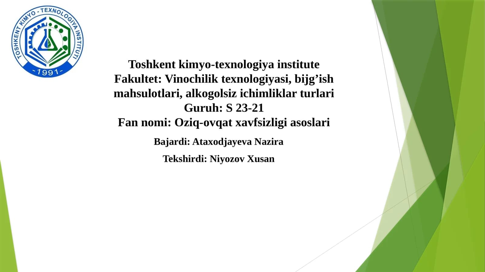Yogurt mahsuloti identifikatsiyalash va soxtaligini o'rganish