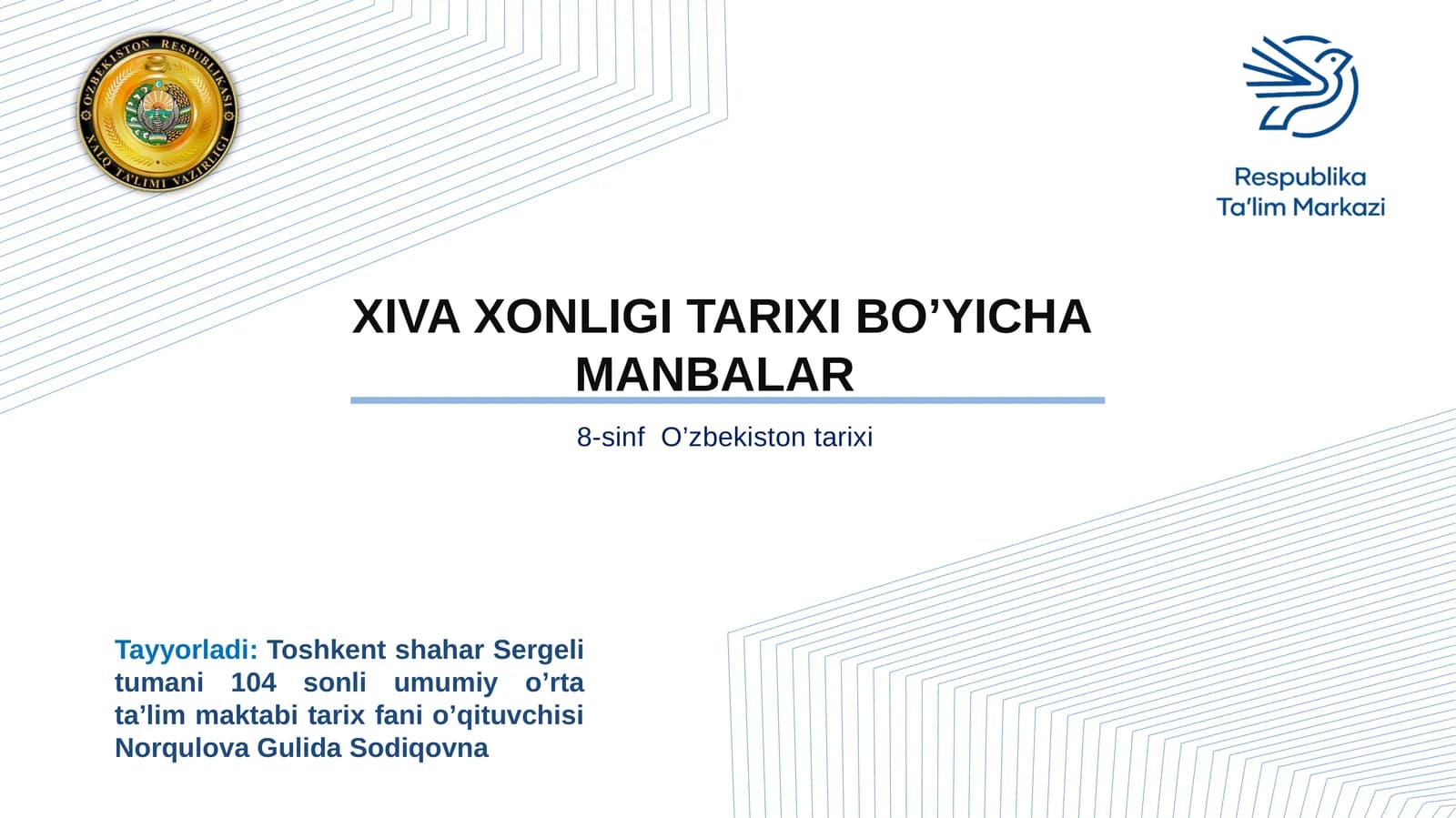 XIX-XIX asrning birinchi yarmida Xiva xonligi tarixi bo'yicha manbalar