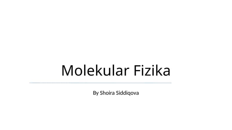 Molekular Fizika