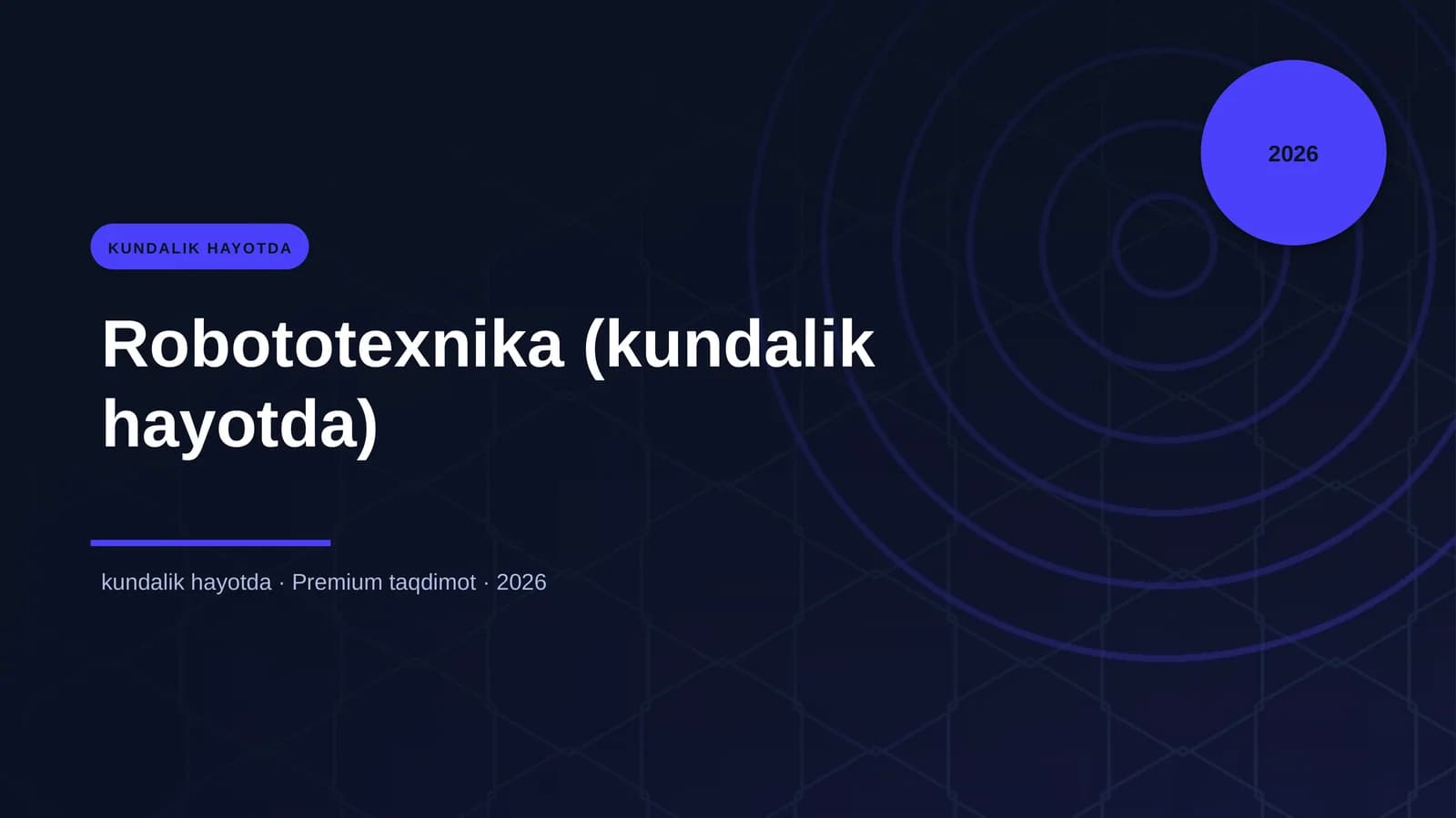 Robototexnika (kundalik hayotda)
