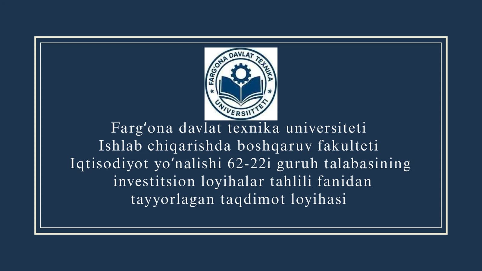O'ZBEKISTONDA YIRIK INVESTITSIYA LOYIHALARINI SINDIKATLASHTIRILGAN KREDITLASHNI RIVOJLANTIRISH.