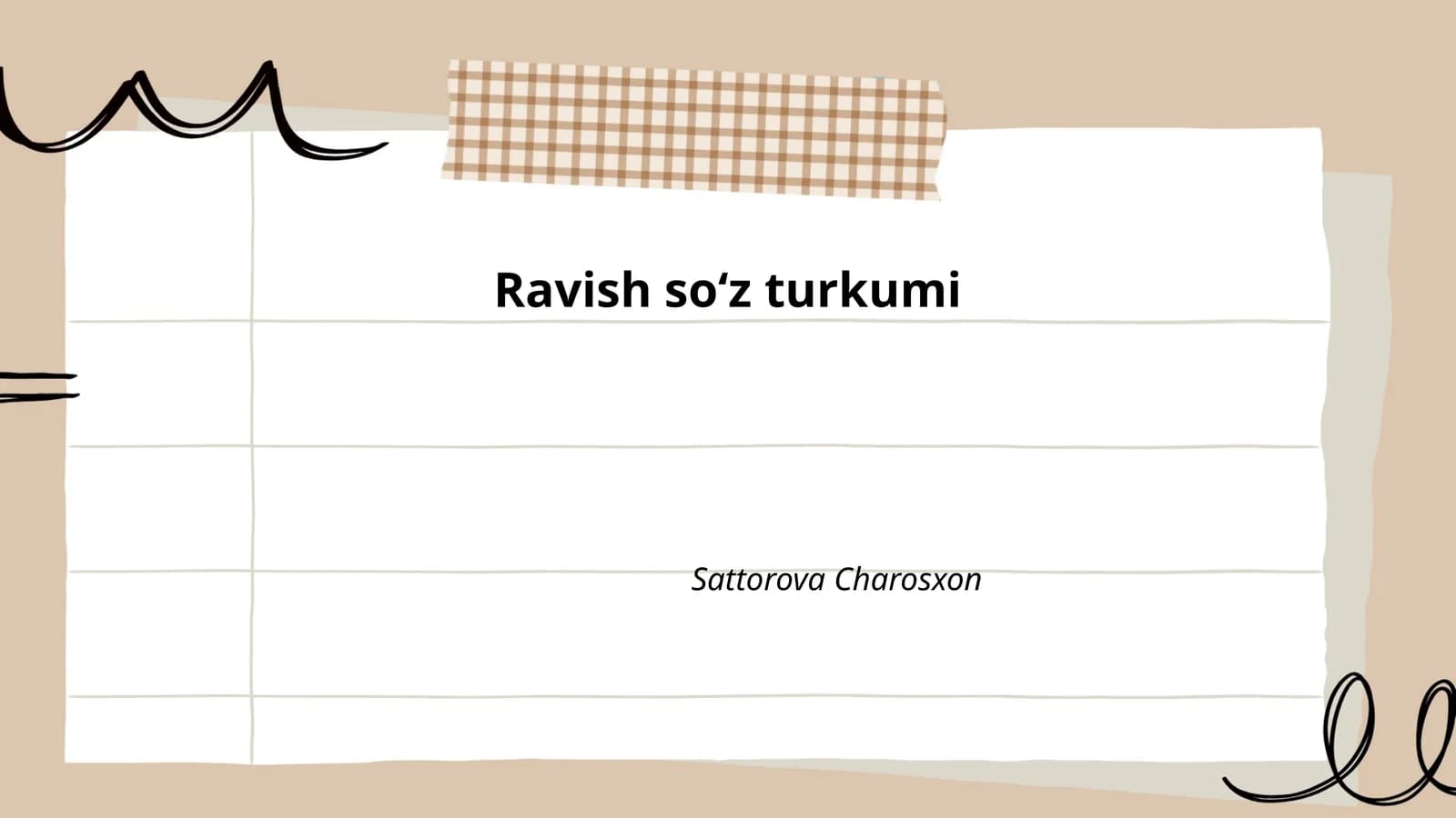 Ravish soʻz turkumi