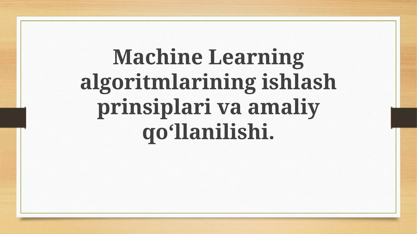 Mashinalarni o'rgatishning asosiy prinsiplari va turlari