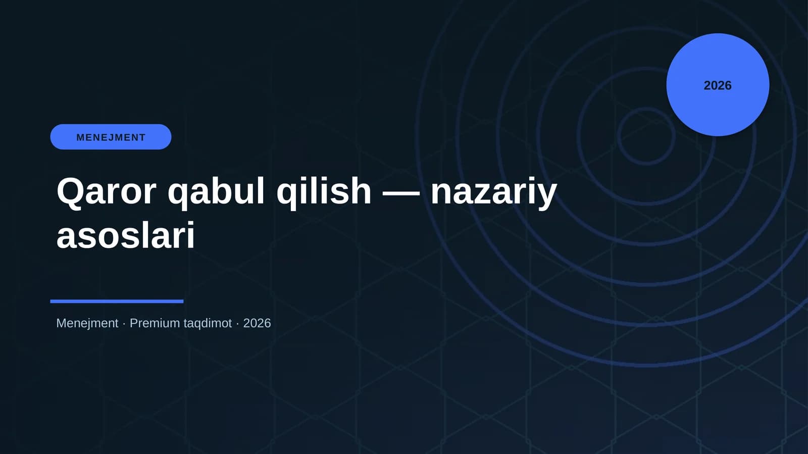 Qaror qabul qilish — nazariy asoslari