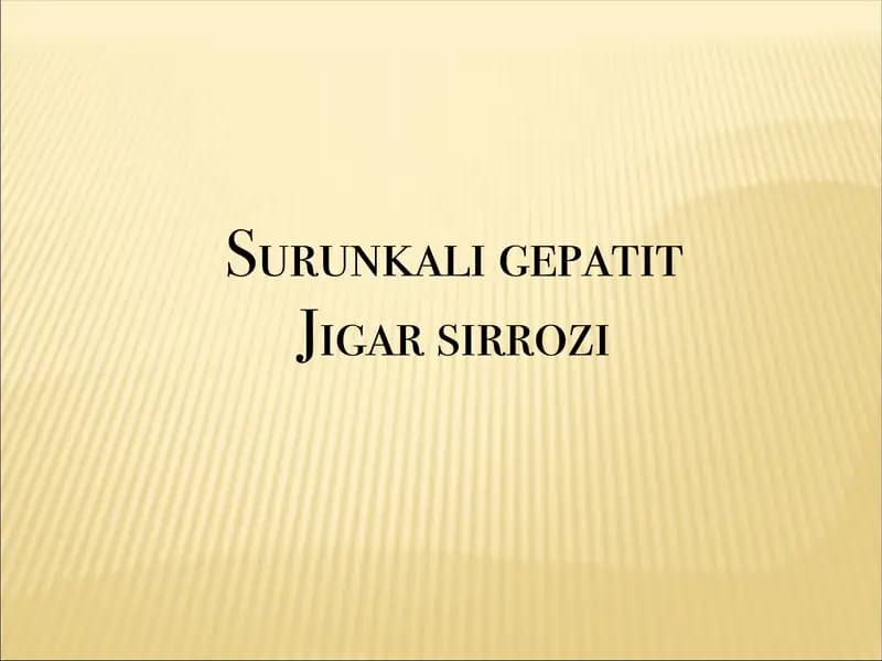 Surunkali gepatit Jigar sirrozi