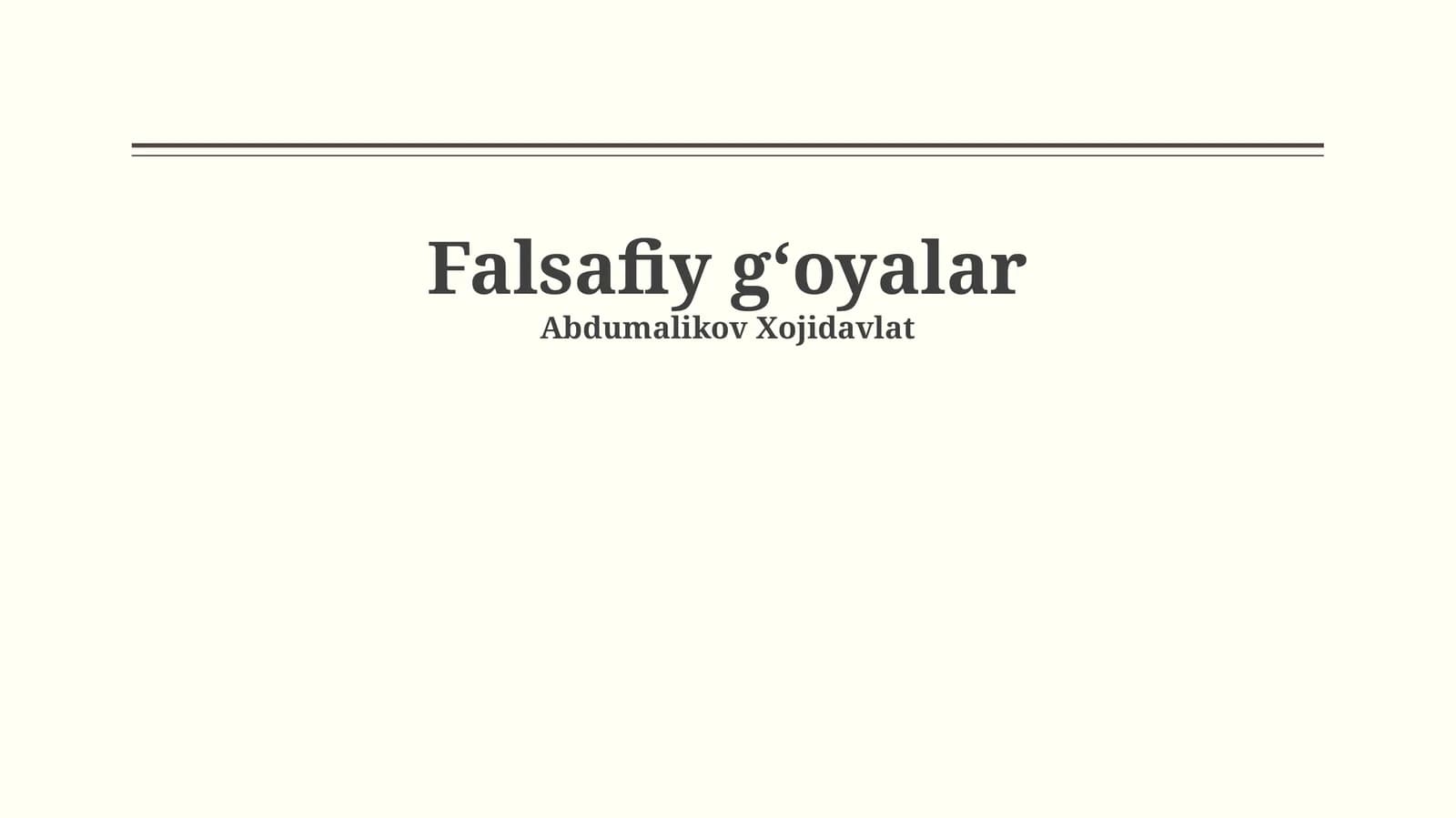 Falsafiy g‘oyalar