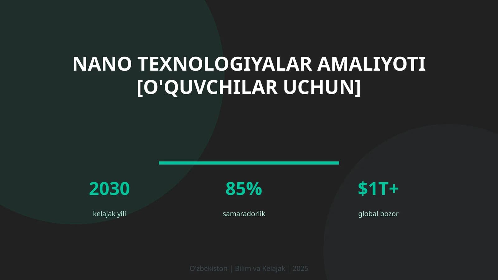 Nano texnologiyalar amaliyoti [O'quvchilar uchun]
