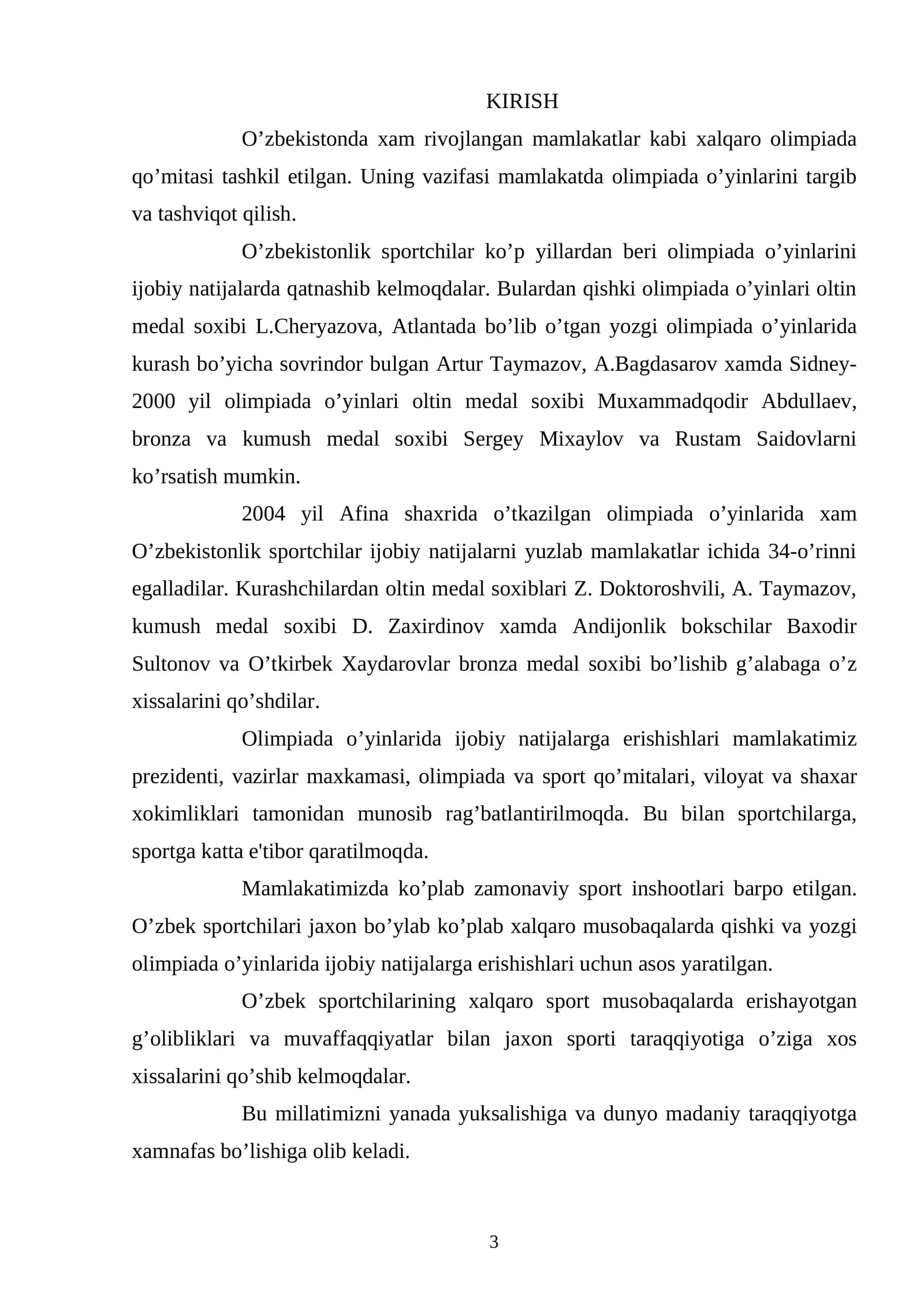 Olimpiada o'yinlari
