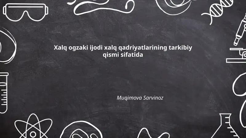 Xalq og'zaki ijodi