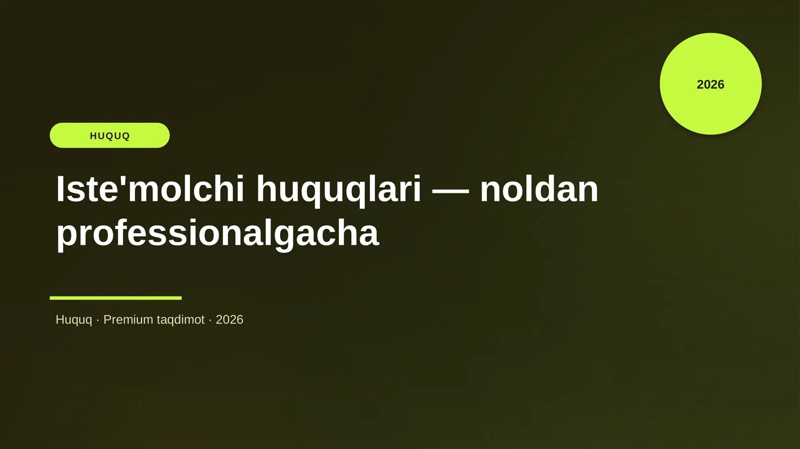 Iste'molchi huquqlari — noldan professionalgacha