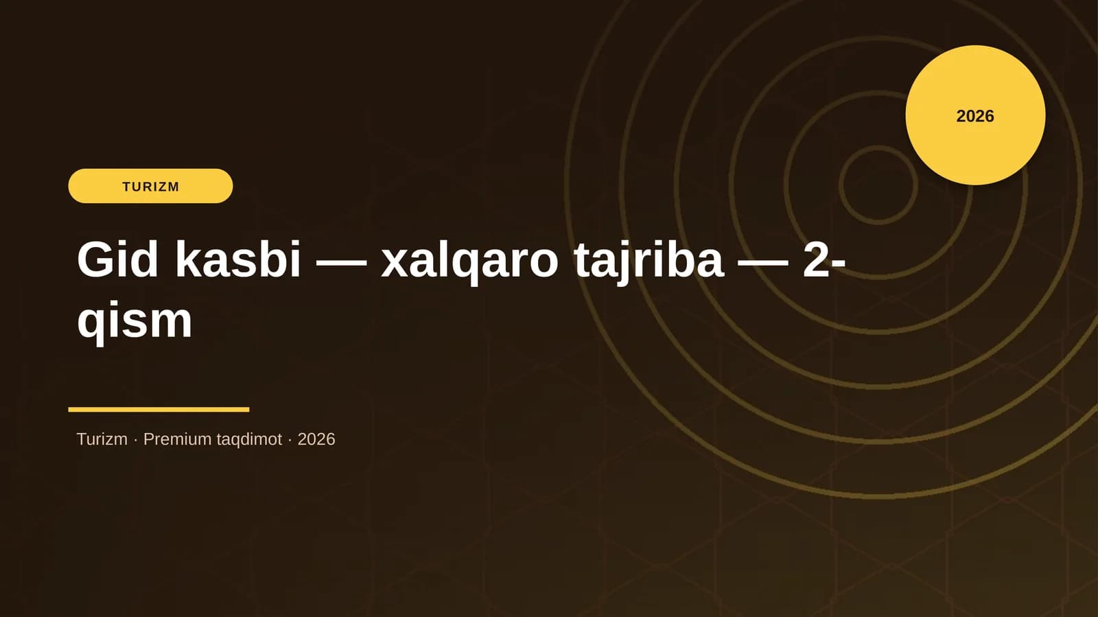Gid kasbi — xalqaro tajriba — 2-qism