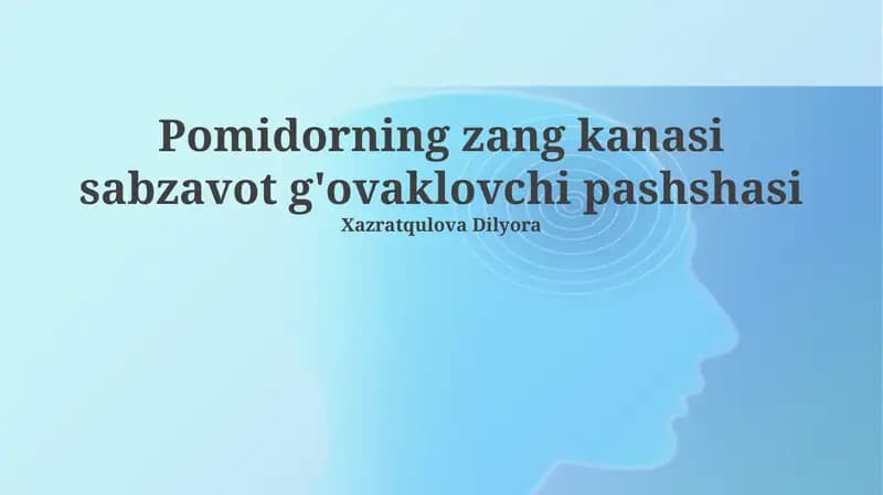 Pomidor zang kanasi sabzavot g'ovaklovchi pashshasi
