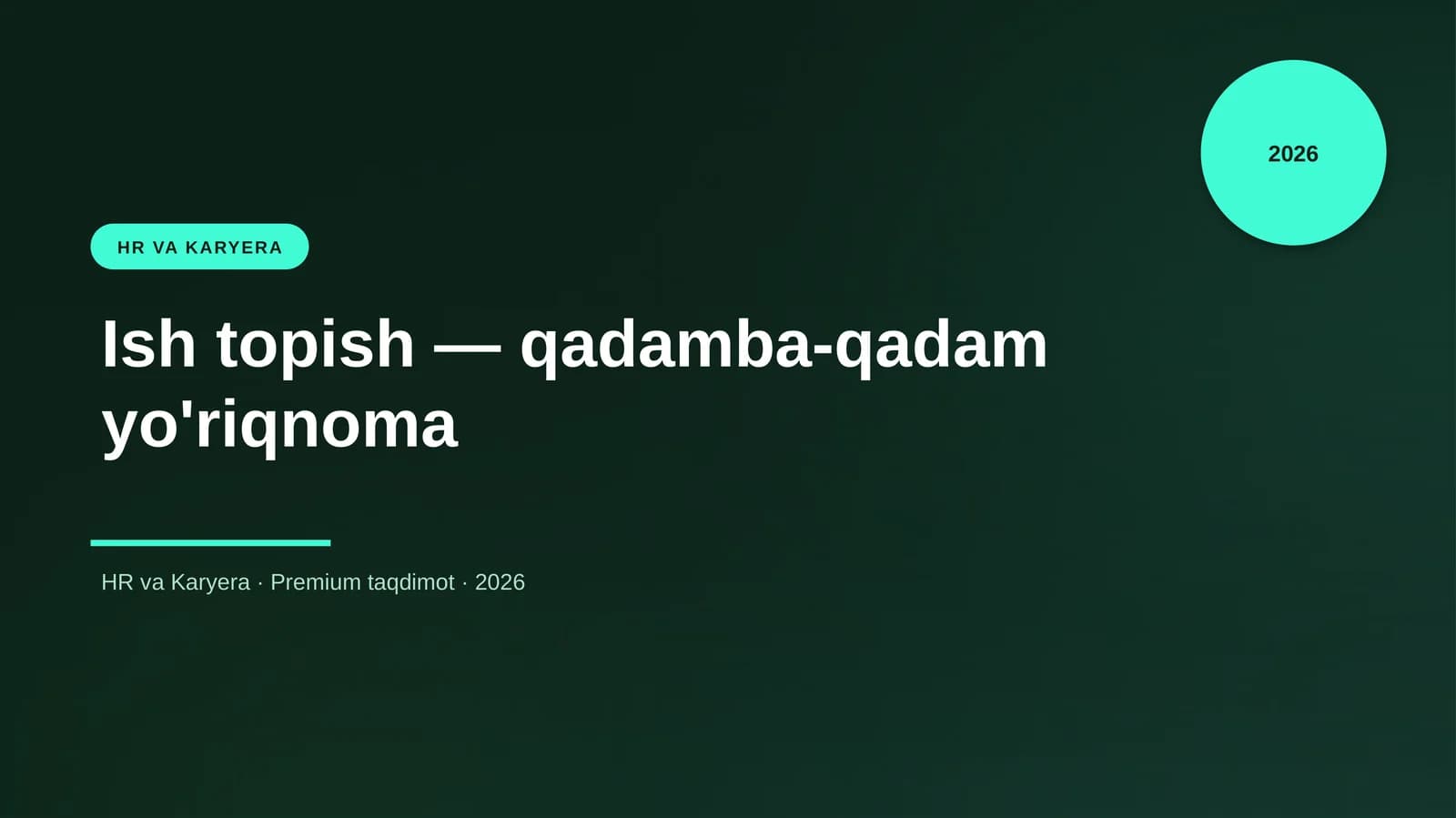 Ish topish — qadamba-qadam yo'riqnoma