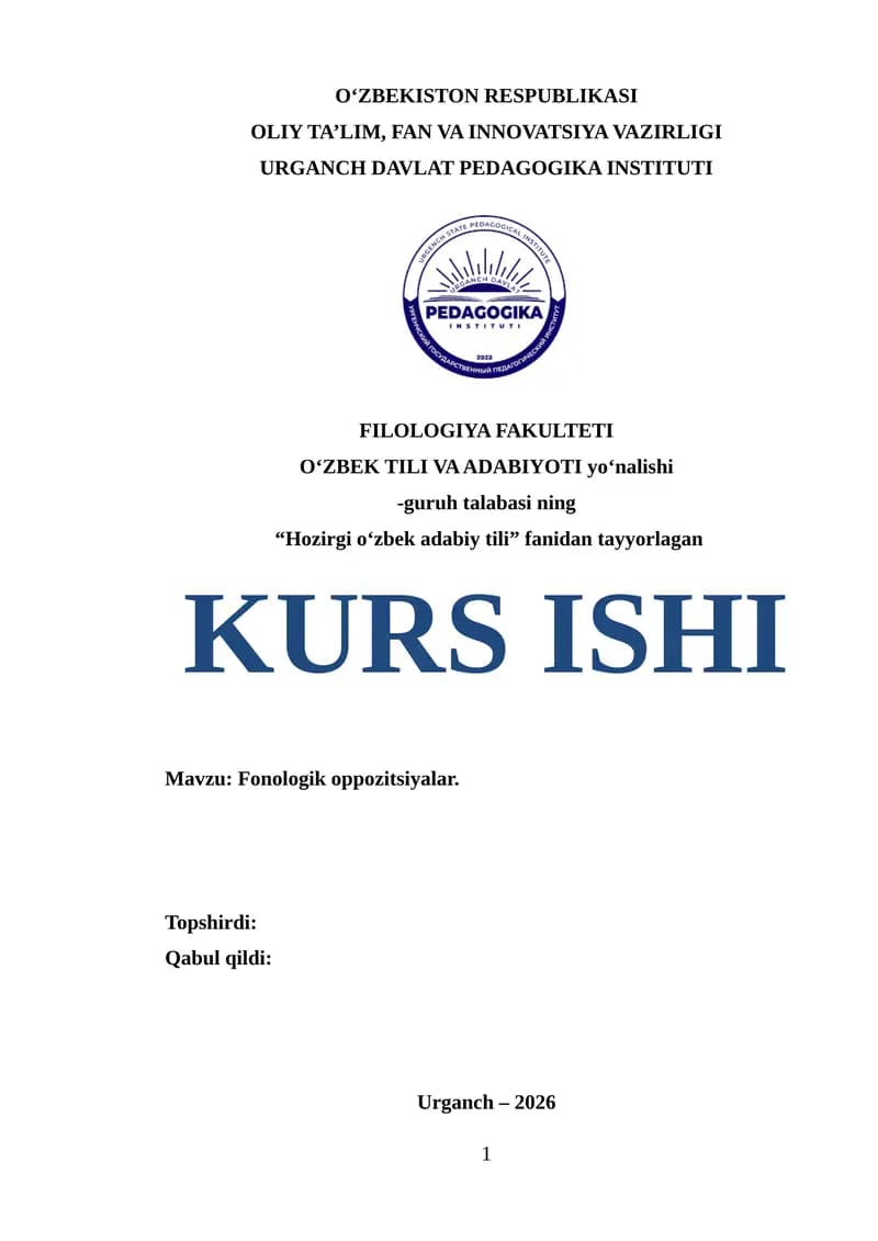 Fonologik oppozitsiyalar