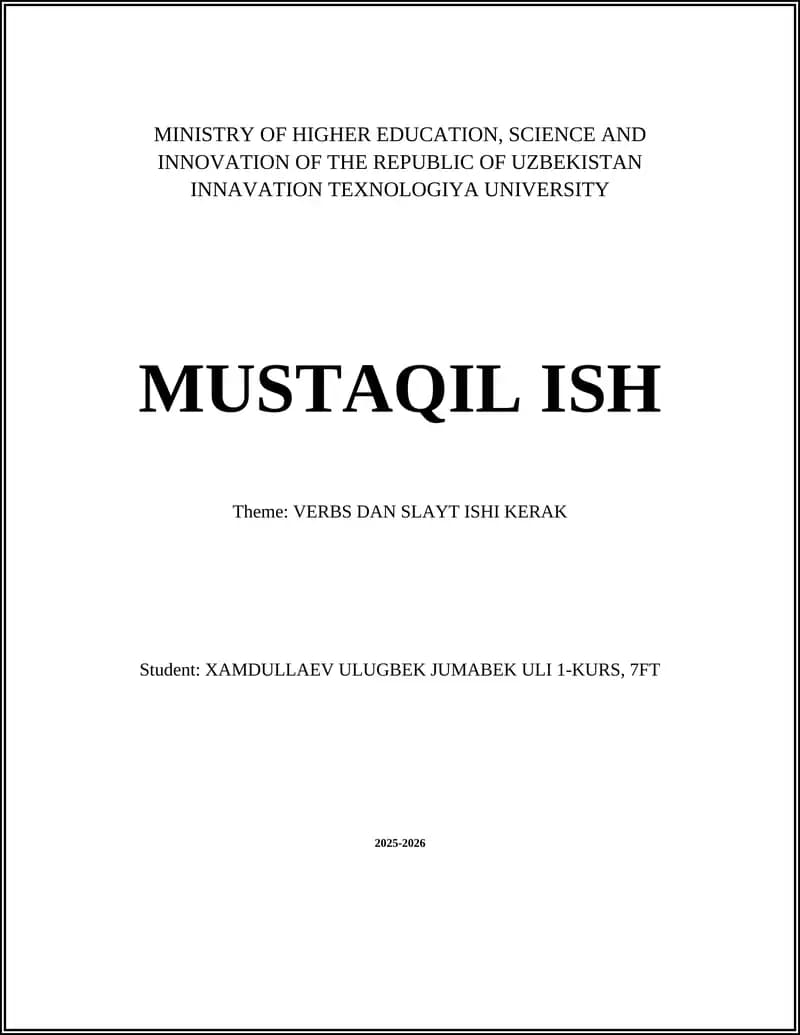 VERBS DAN SLAYT ISHI KERAK