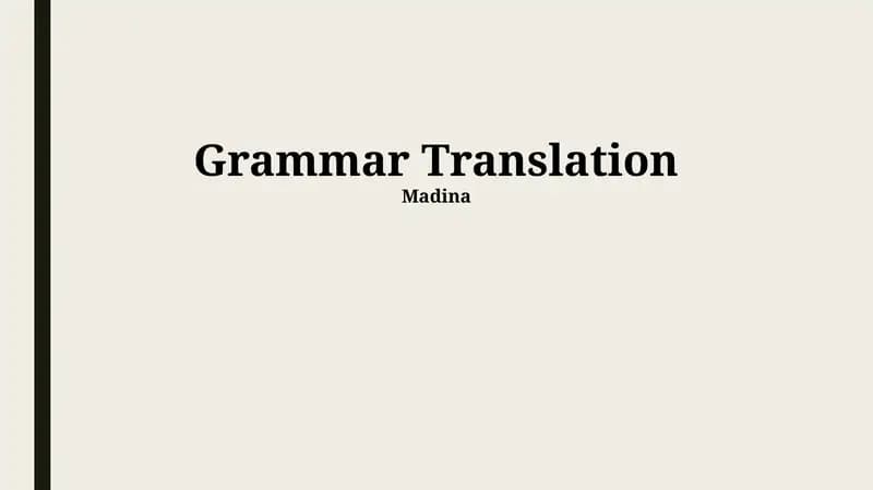 Grammar Translation