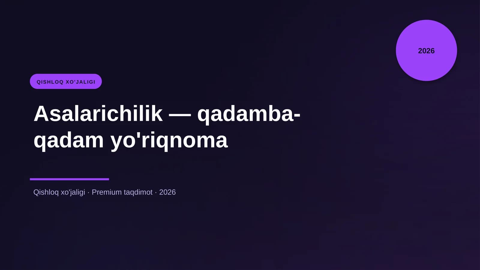 Asalarichilik — qadamba-qadam yo'riqnoma